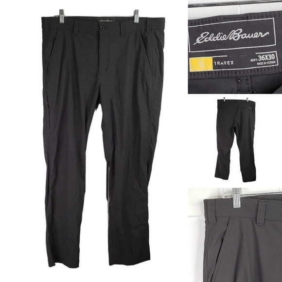 Eddie Bauer Travex Pants Mens Nylon Cargo Straight Hiking Size 36X30 Gray - Picture 1 of 8